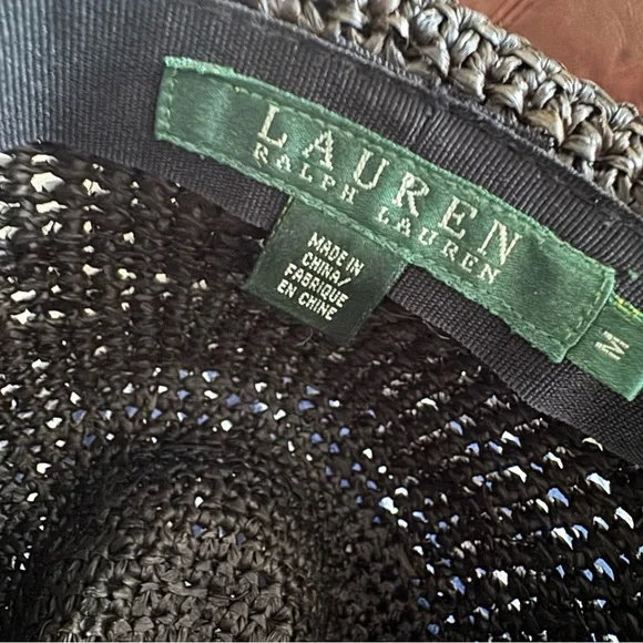 Lauren Ralph Lauren Dark Brown Straw Woven Fedora Hat - Picture 4 of 5